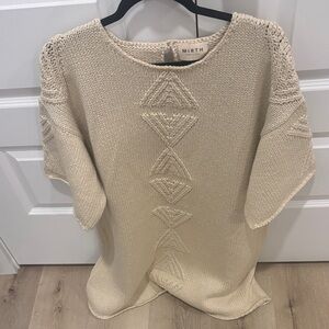 Mirth- Cream Knit Short-Sleeve Sweater